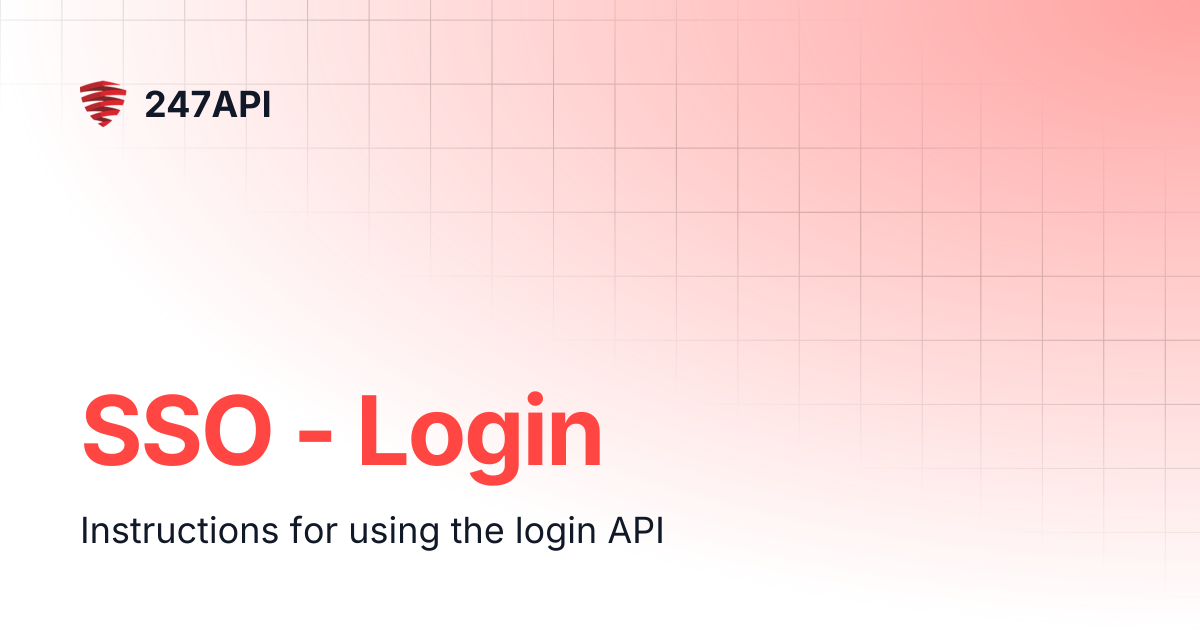 SSO - Login | English | 247API